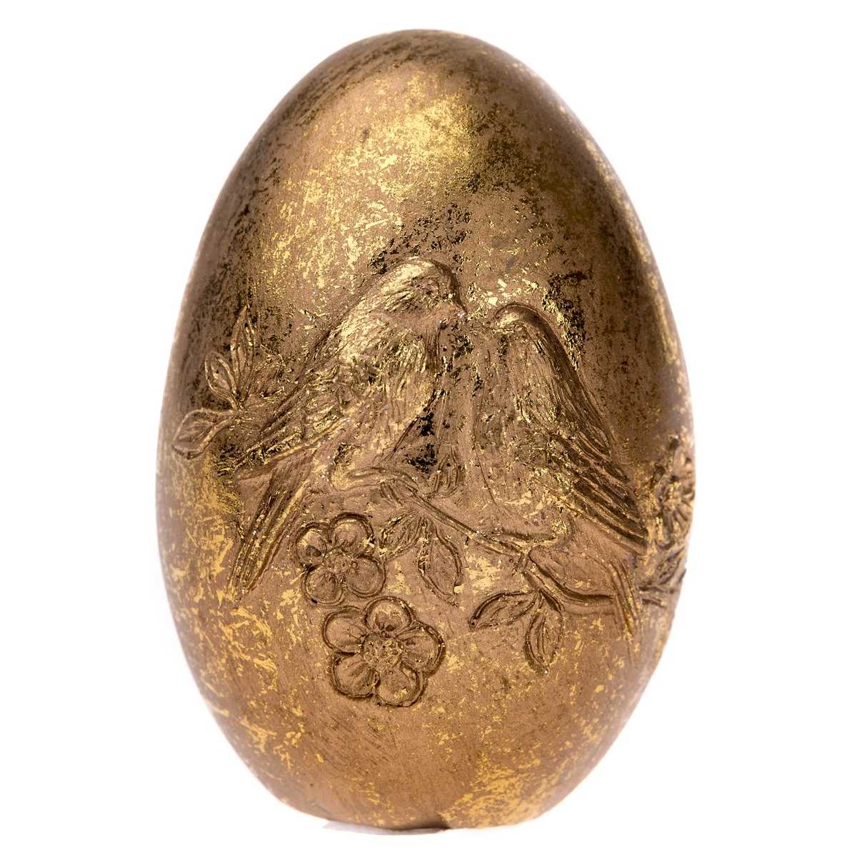 Dekorační zlaté vajíčko s ptáčky