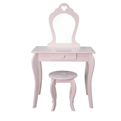 Dětský kosmetický stolek se zrcadlem Elza růžová