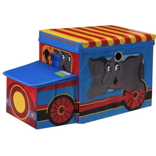 Dětský úložný box a sedátko Circus bus modrá