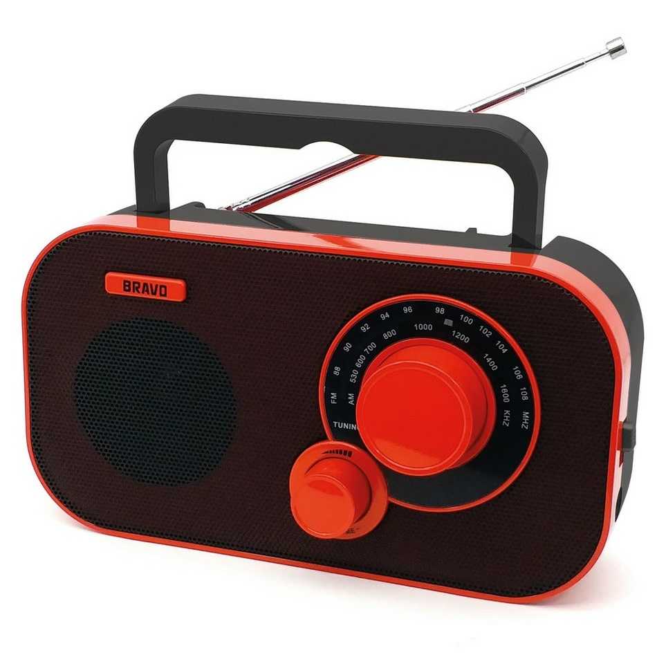 Přenosné rádio Bravo B-5184 ČERVENO ČERNÁ