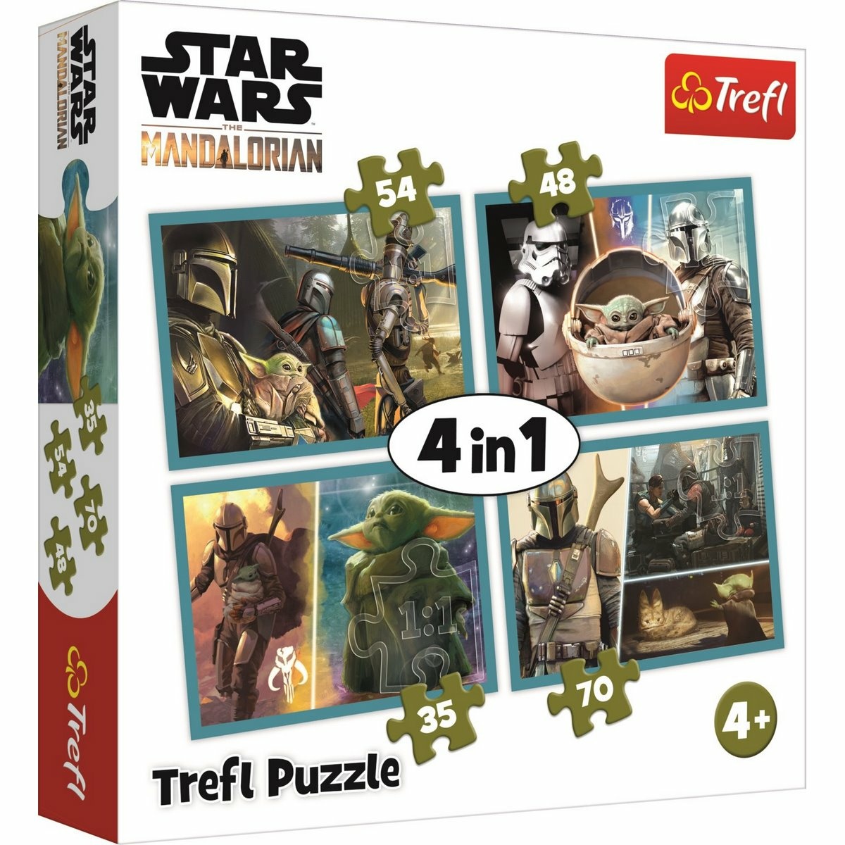 Trefl Puzzle Mandalorian a jeho svět 4v1 35