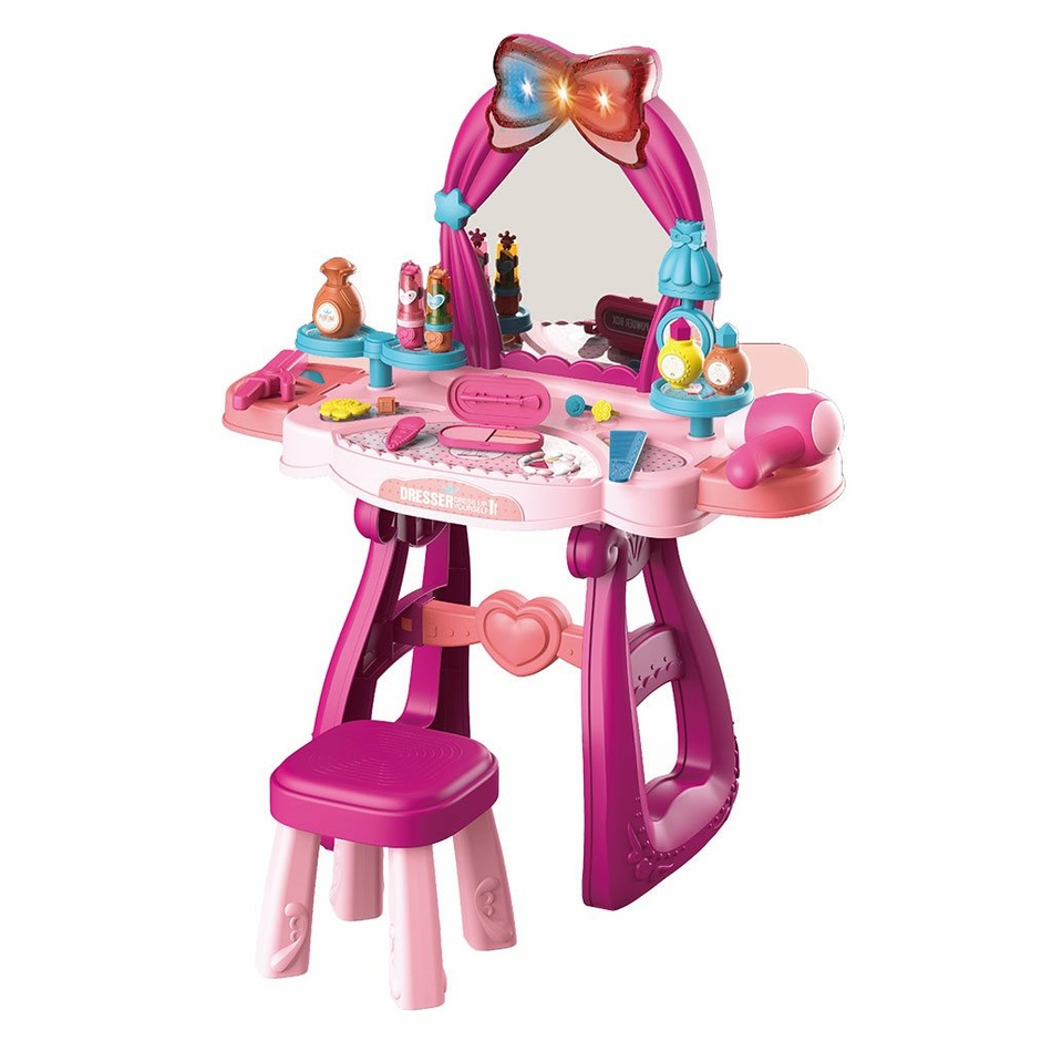 Baby Mix Dětský toaletní stolek s židličkou růžová