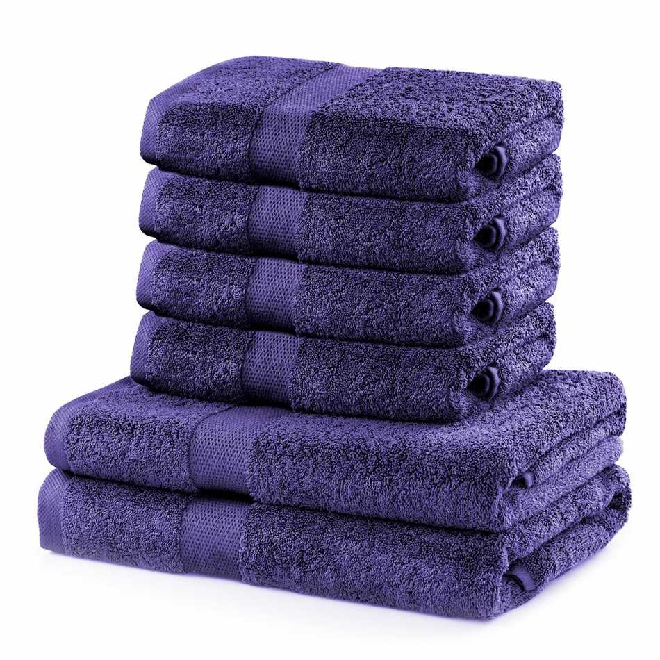 DecoKing Sada ručníků a osušek Marina fialová