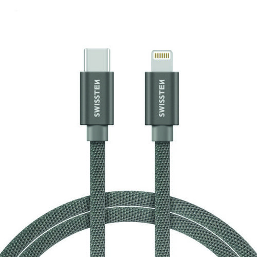 SWISSTEN Kabel USB-C Lightning textilní 2 m 3A