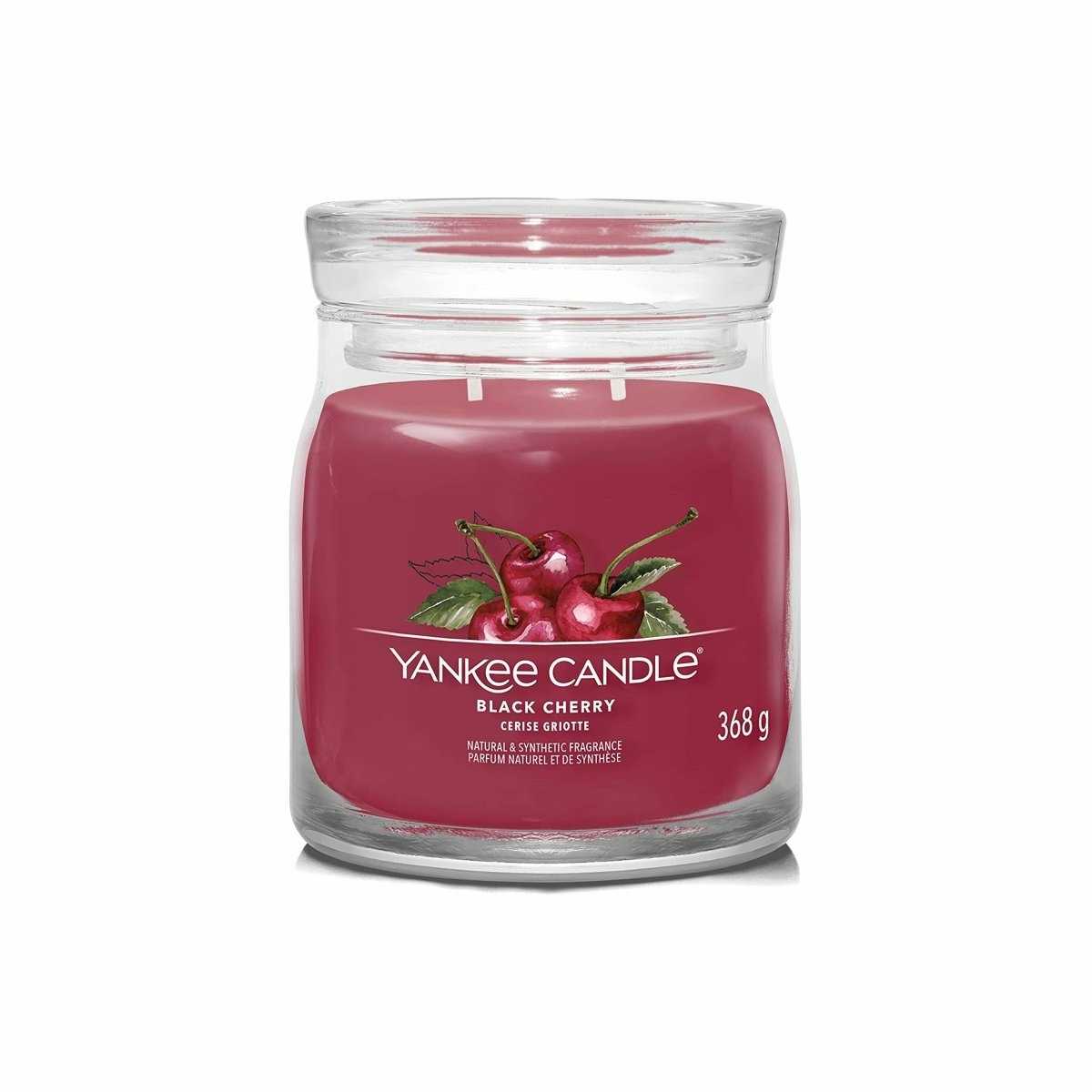 Yankee Candle vonná svíčka Signature ve skle střední Black Cherry