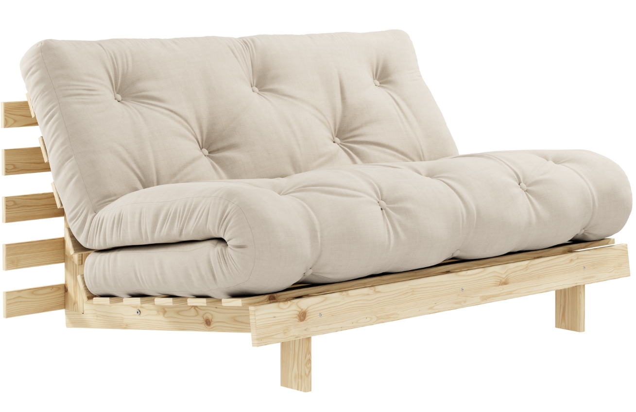 Béžová dvoumístná rozkládací pohovka Karup Design Roots 160 cm