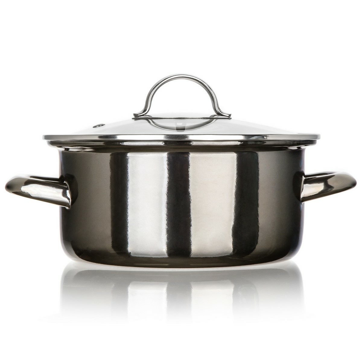 Banquet Hrnec smaltovaný METALLIC Black 20 cm