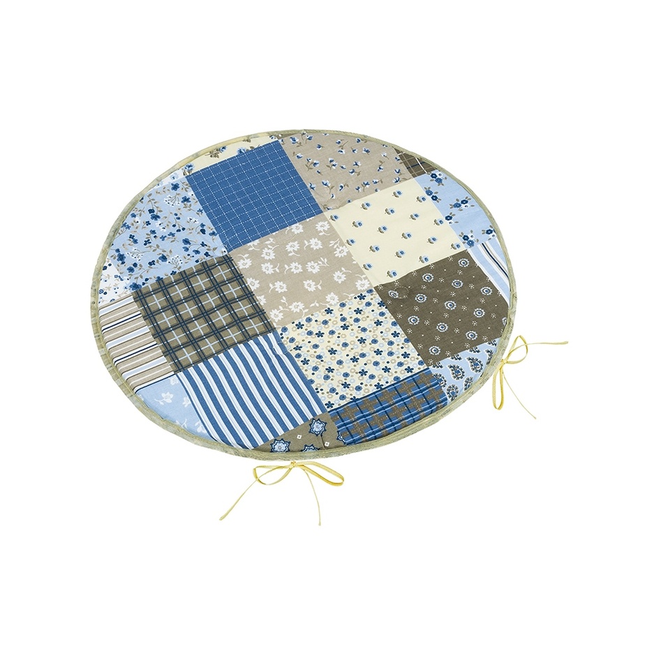 Bellatex Sedák Adéla kulatý hladkýPatchwork modrá 40 x 40 cm