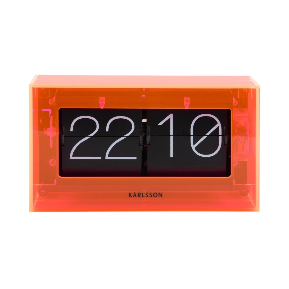 Karlsson 5976OR designové nástěnné/stolní překlápěcí hodiny oranžová