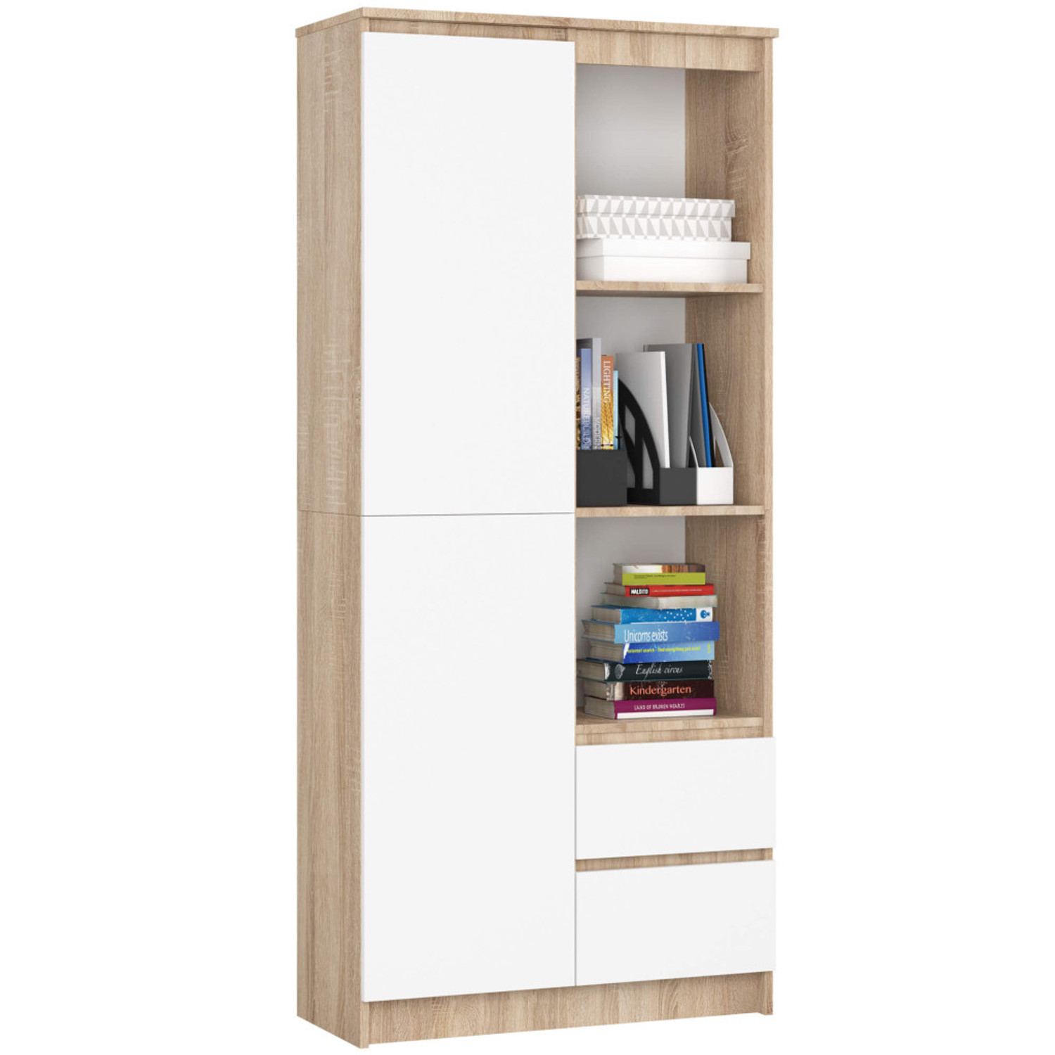 Regál R 80 cm CLP R11 dub sonoma/bílá