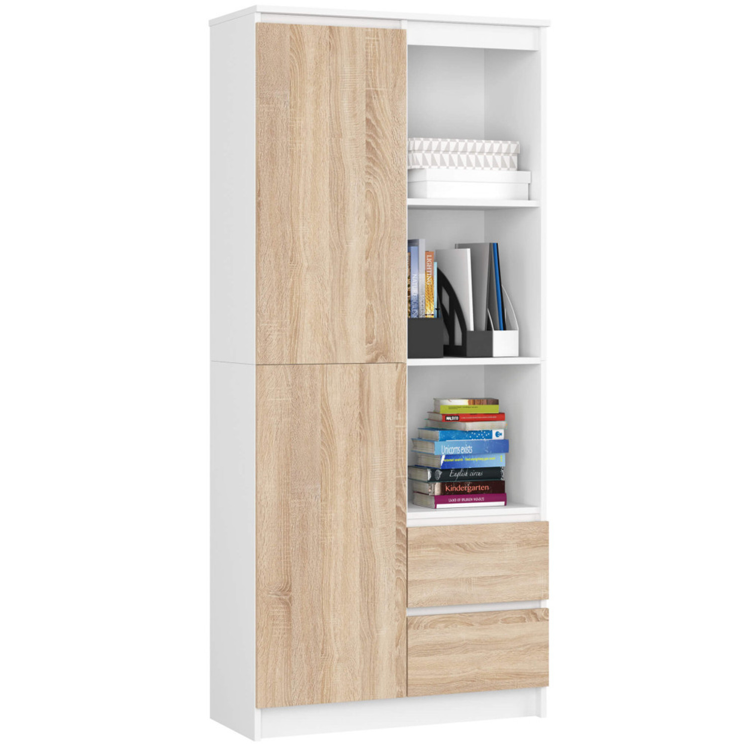 Regál R 80 cm CLP R11 bílá/dub sonoma