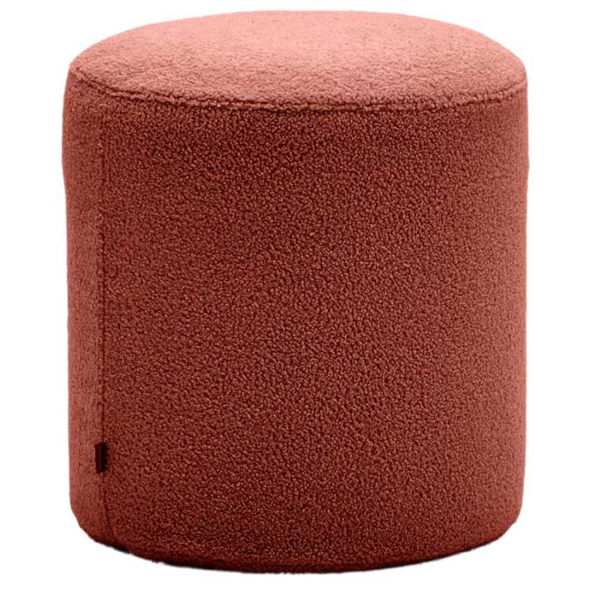 Terakotově červený bouclé taburet Kave Home Kaeli 43 cm