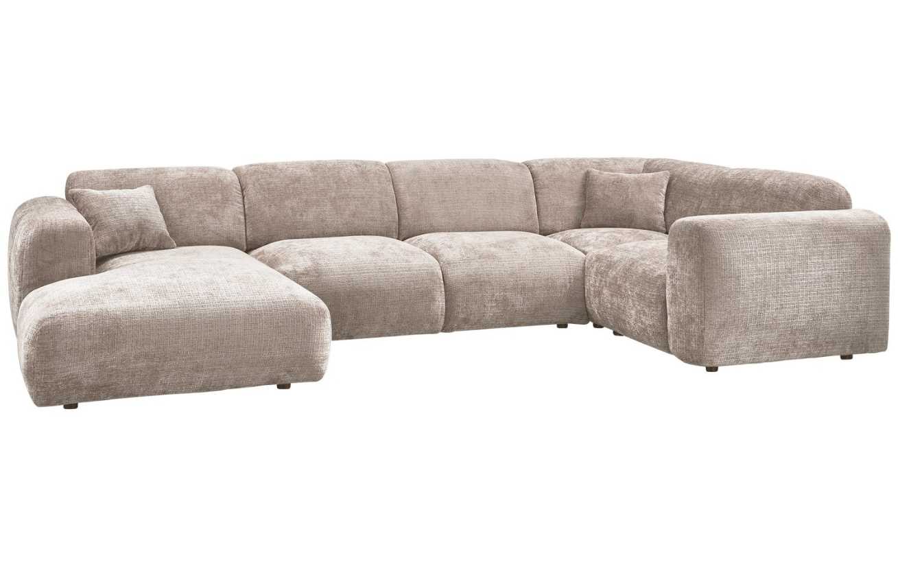 WOOOD Béžová čalouněná rohová pohovka do "U" Zephyr 345 cm
