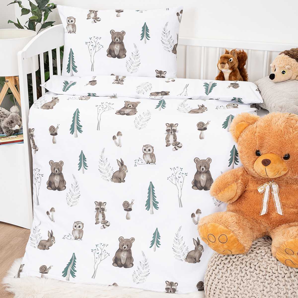 4Home Dětské bavlněné povlečení do postýlky Forest Friends