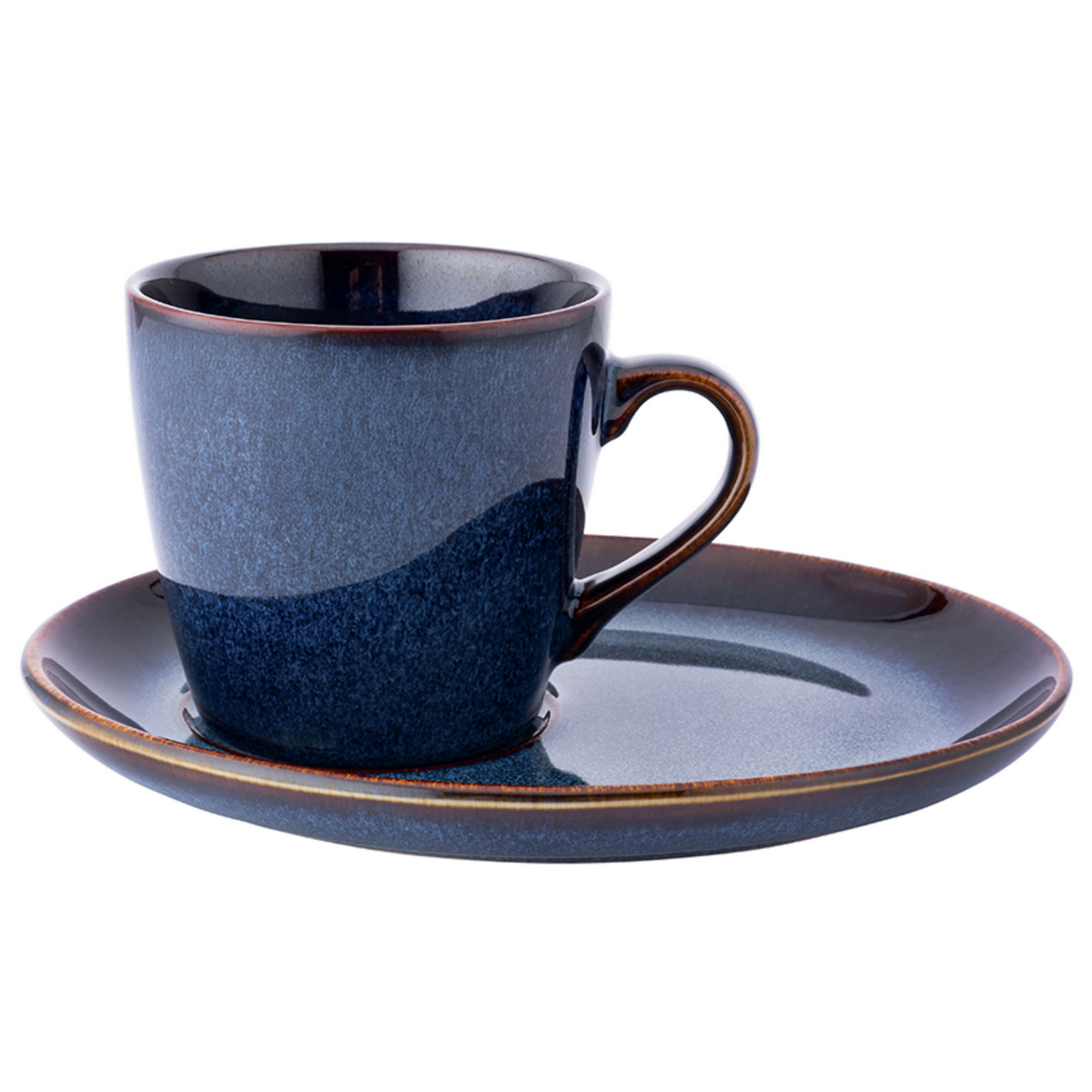 Altom Keramický šálek s podšálkem Reactive Navy Blue 310 ml