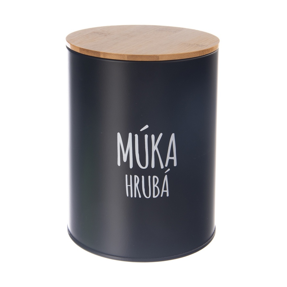 Dóza plech/bambus pr. 13 cm Múka hrubá BLACK SK