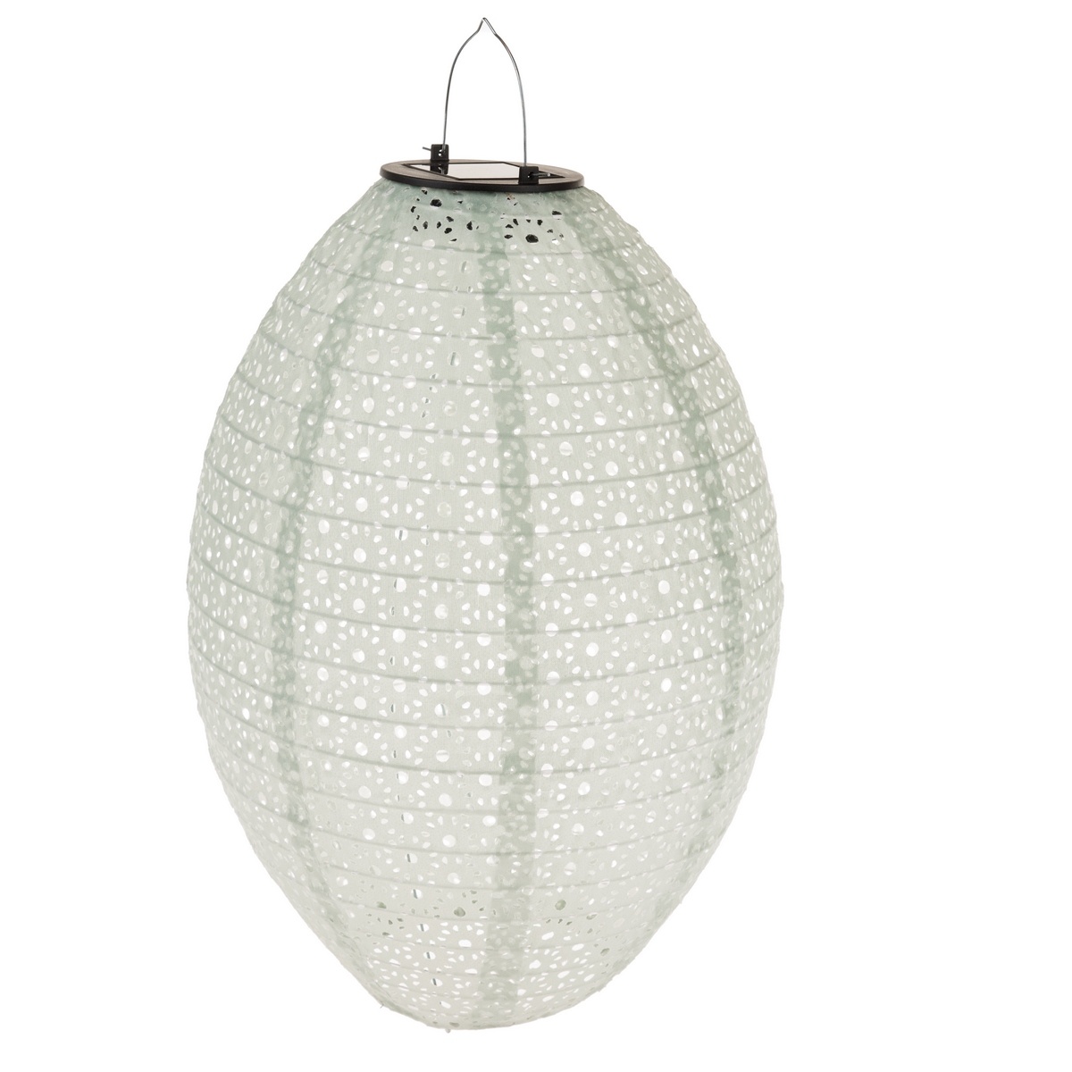 Textilní lampion se solárním LED světlem bílá