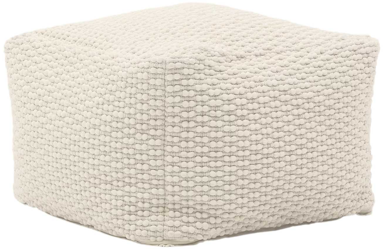 Bílý puf Kave Home Mascarell 60 x 60 cm