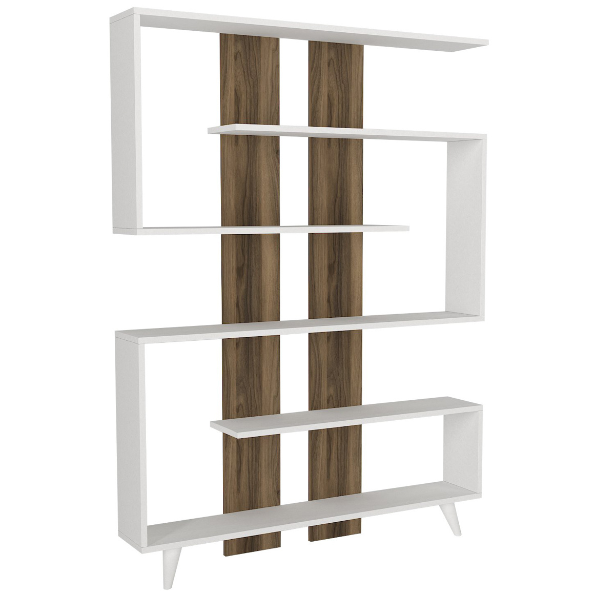 Knihovna Rain White Walnut