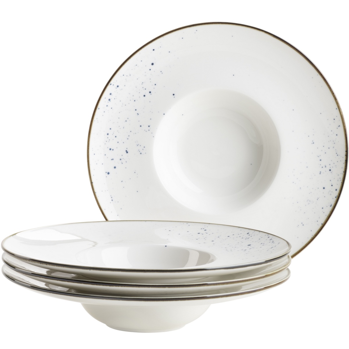 Mäser 4dílná sada gurmánských talířů Pintar White modré tečky 26 cm
