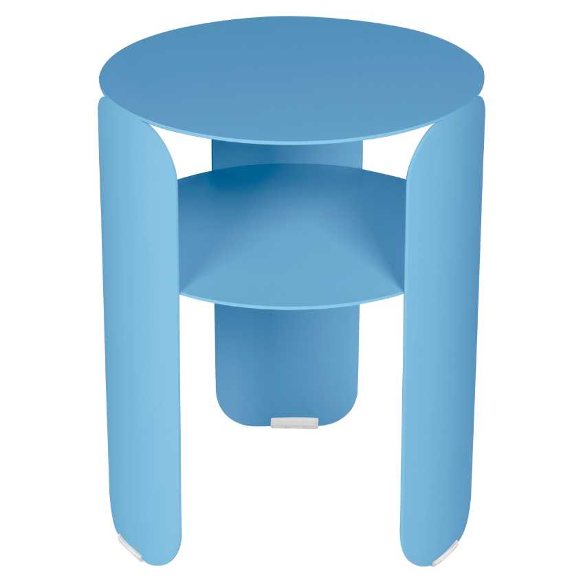 Světle modrý kovový zahradní stolek Fermob Bebop 35 cm
