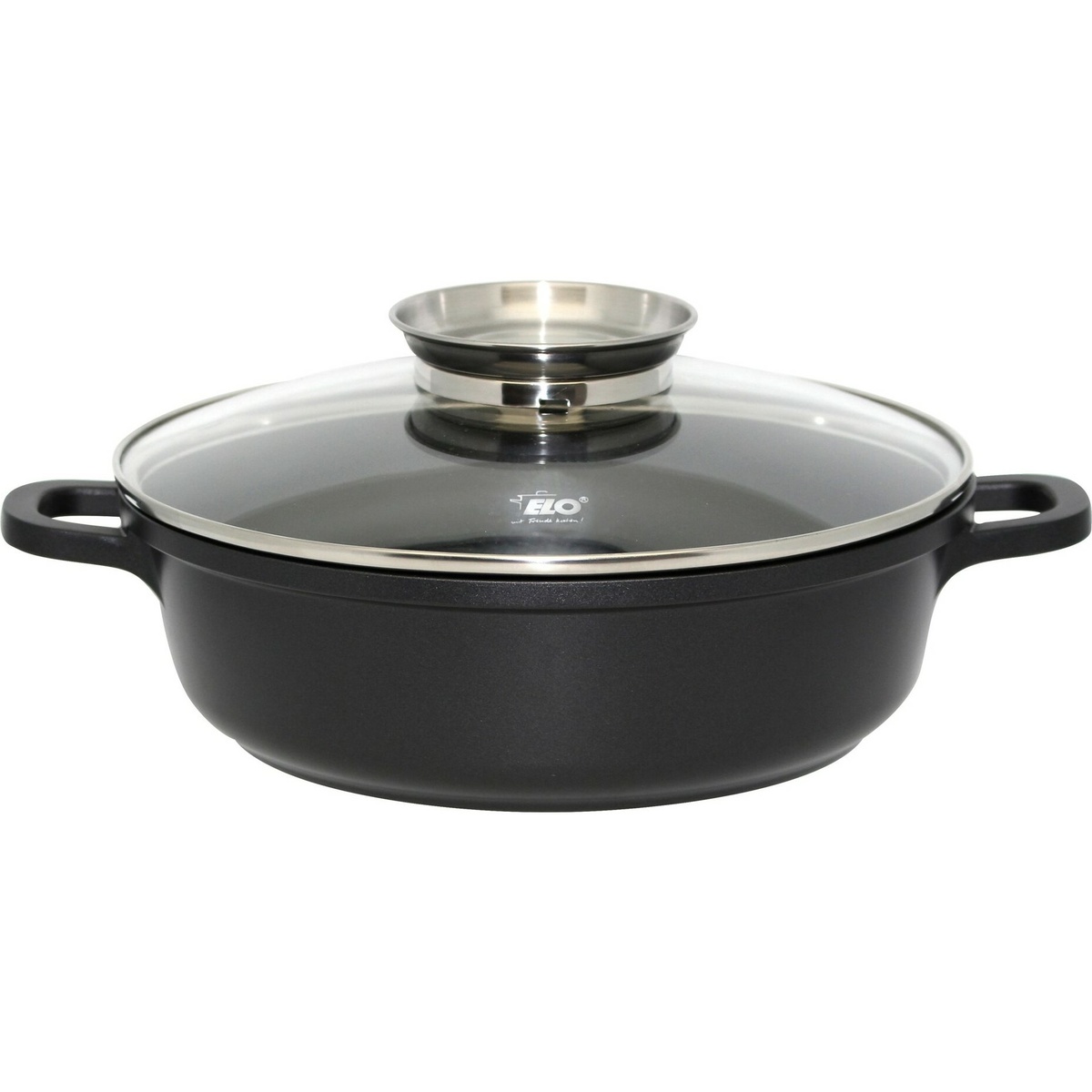 Elo 19632 Pekáč se skleněnou poklicí a aroma úchytem Alucast 32 cm