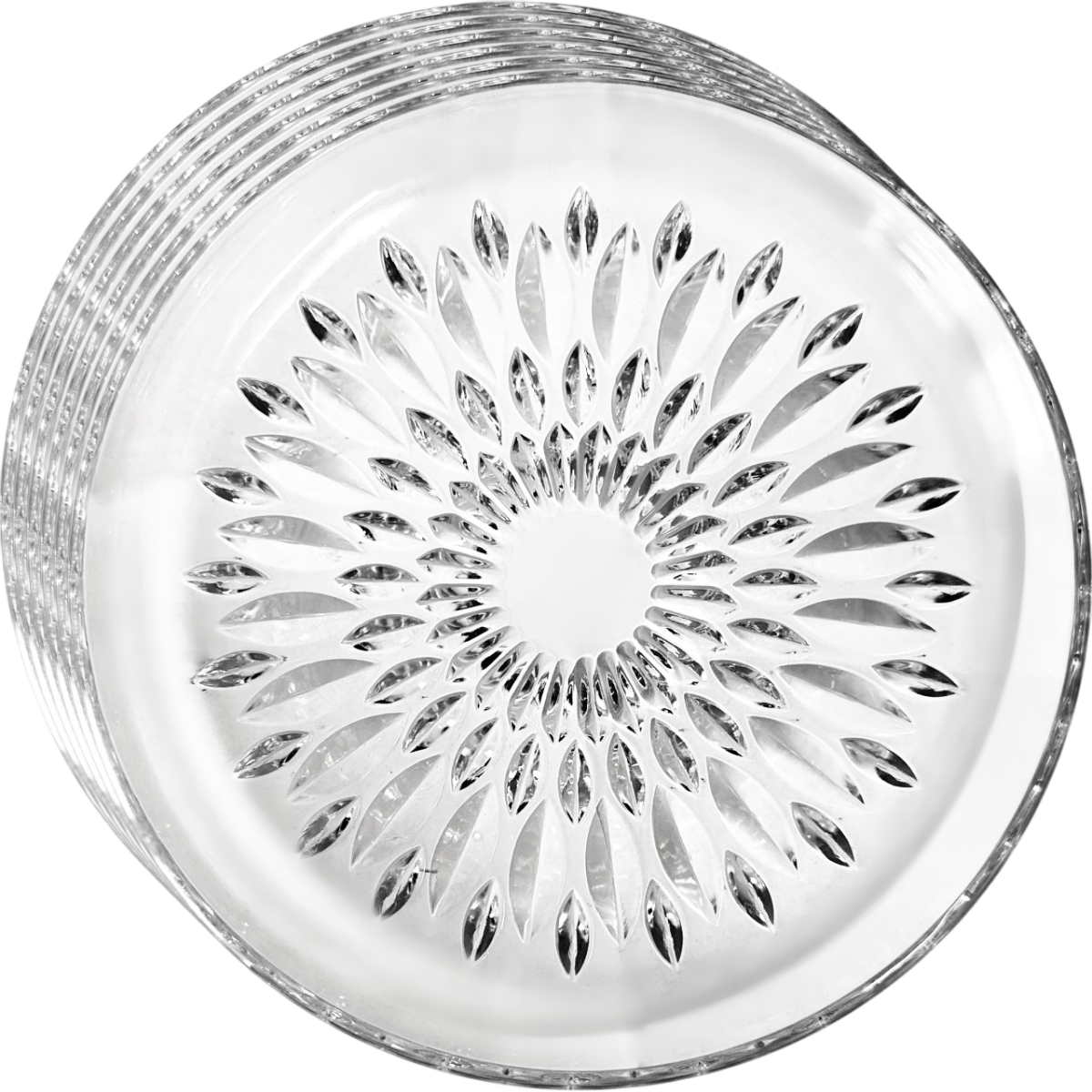 Sada 6 skleněných dezertních talířů Crystal Bloom 19 cm