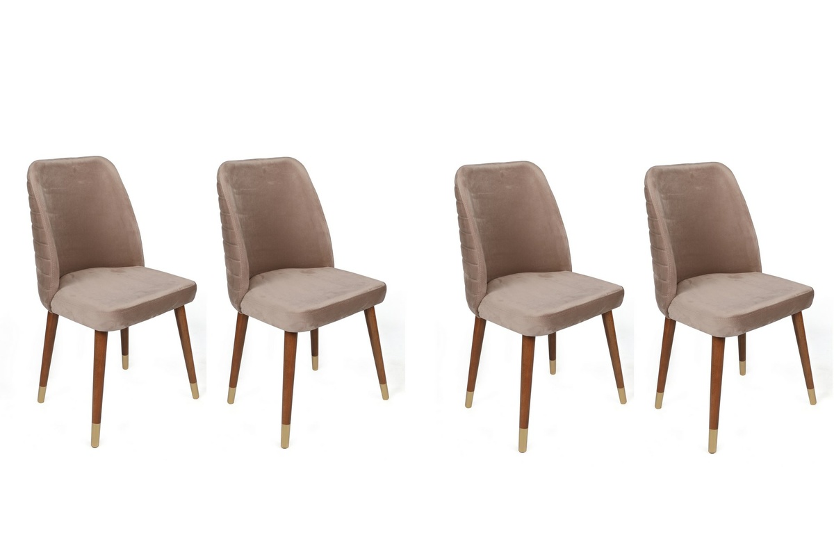 Sada jídelních židlí Hugo Beige and Walnut