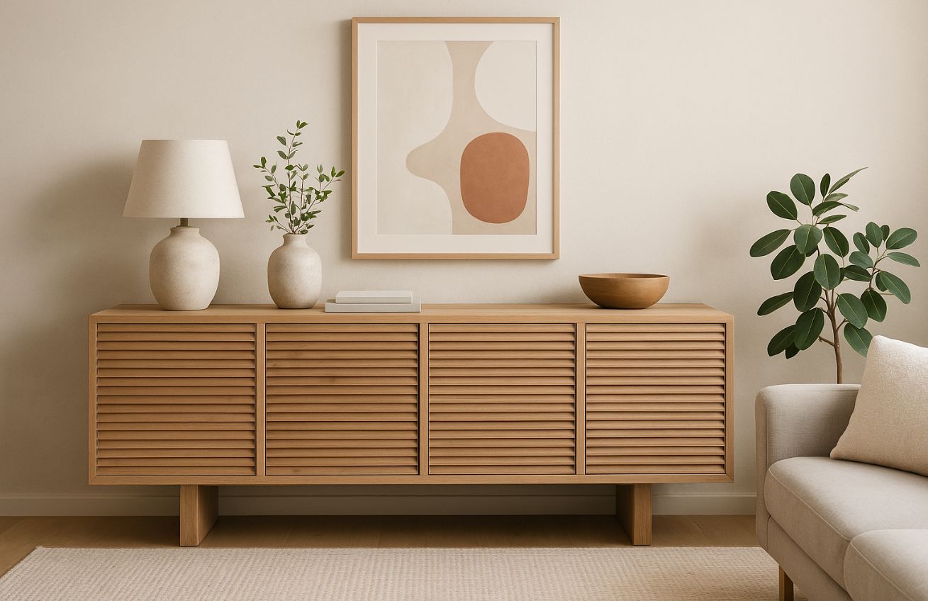 Micadoni Dřevěný TV stolek Aires 160 x 40 cm