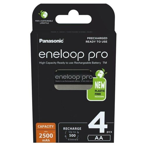 Panasonic Sada nabíjecích baterií BK-3HCDE/4BE 2500mAh Ni-MH Eneloop PRO AA