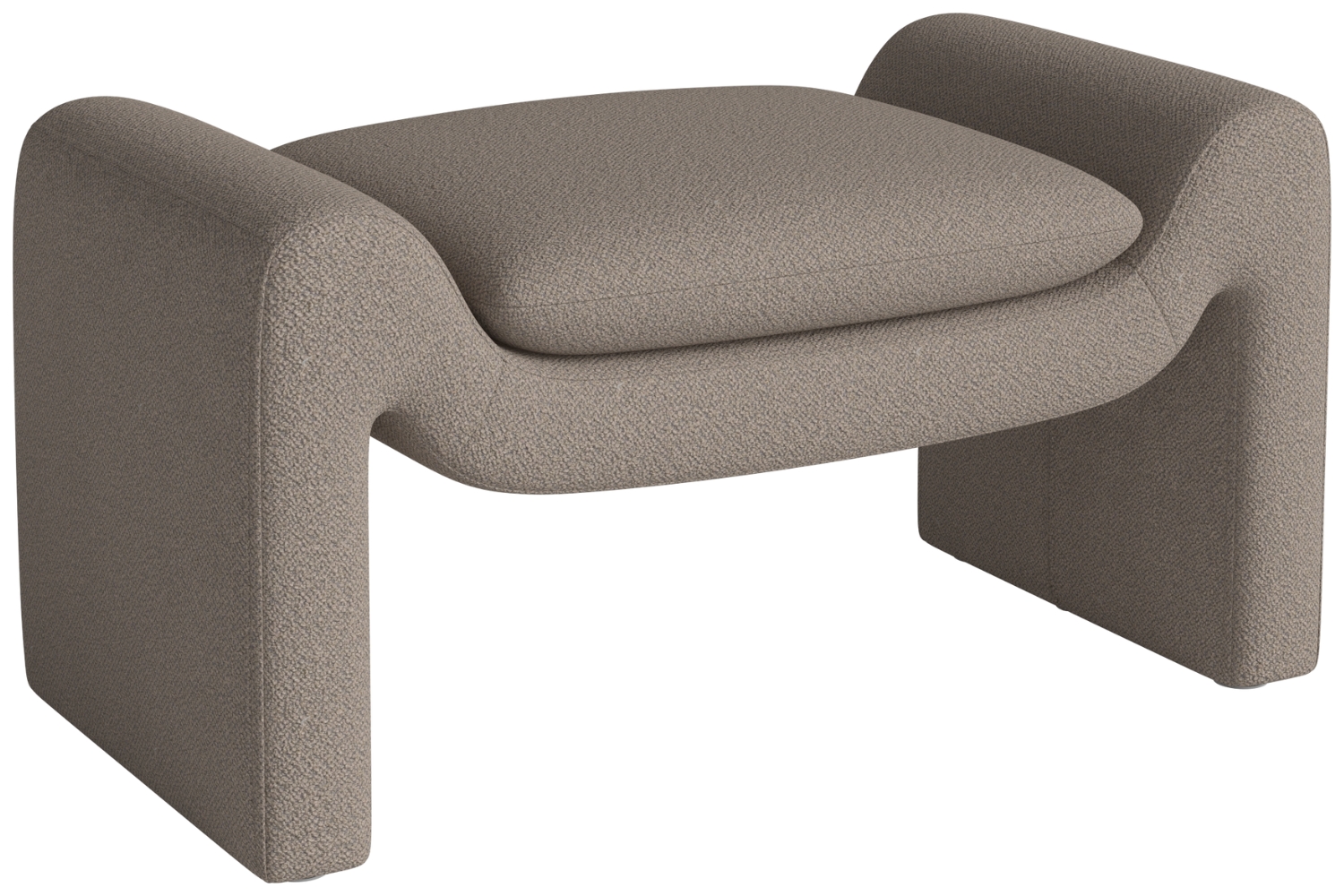 Bolia Tmavě béžová bouclé podnožka Mielo 83 x 52 cm