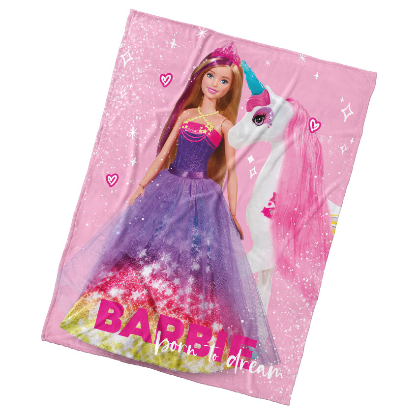 Carbotex Dětská deka Barbie a Kouzelný Jednorožec