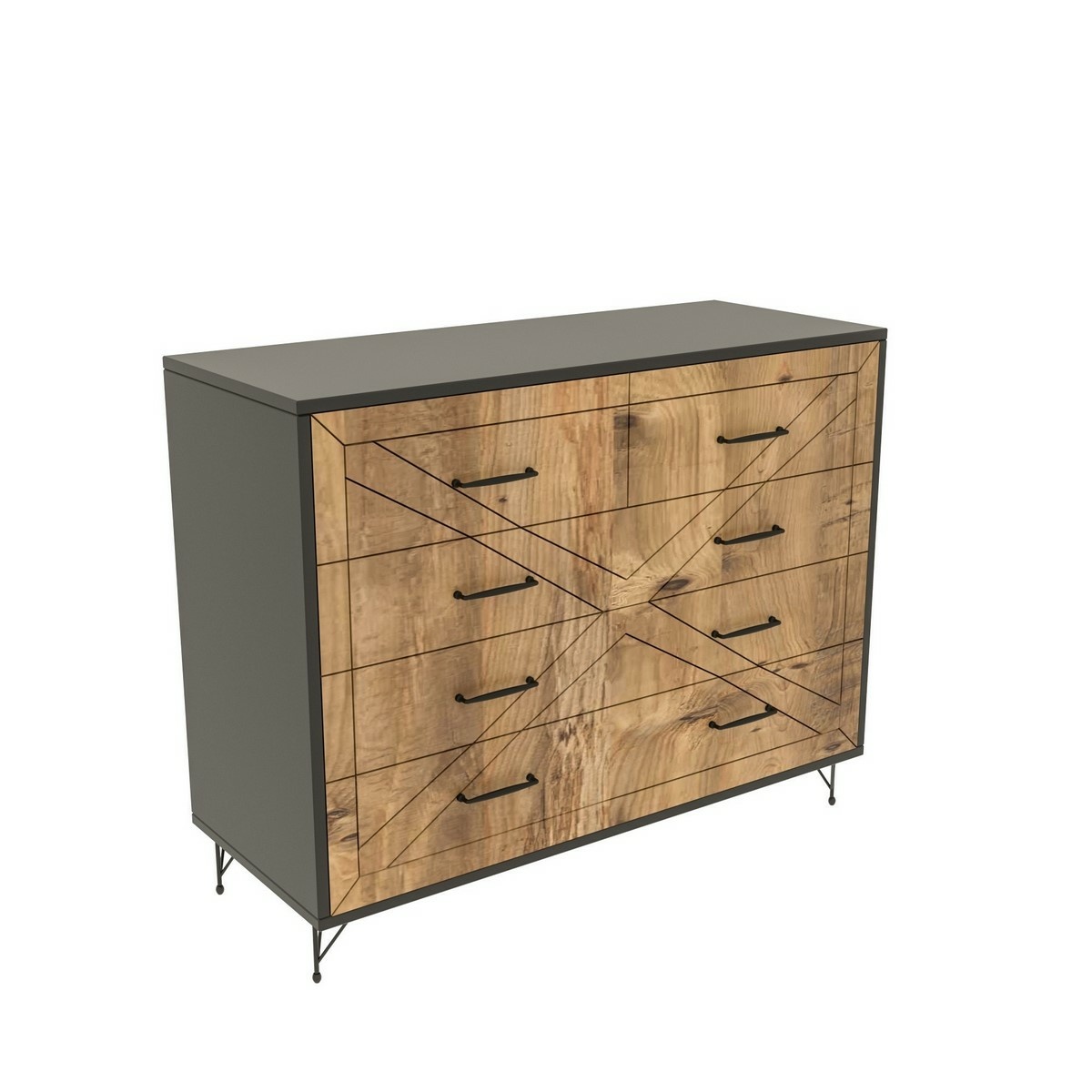 Komoda Comfort Anthracite and Oak