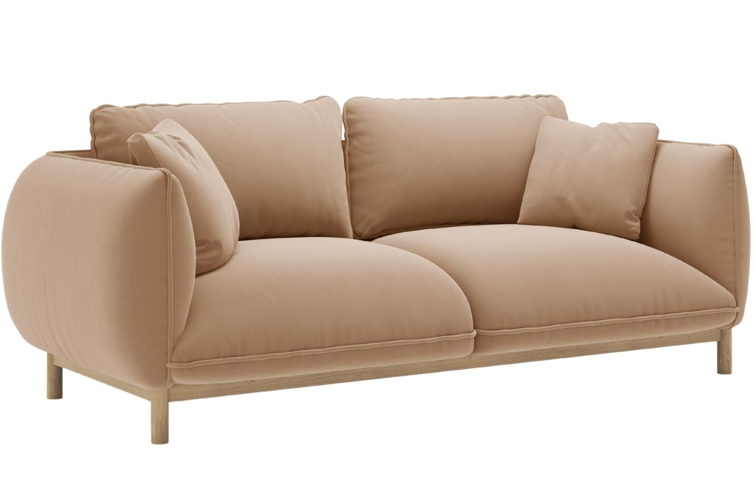 Micadoni Béžová sametová dvoumístná pohovka Ada 178 cm