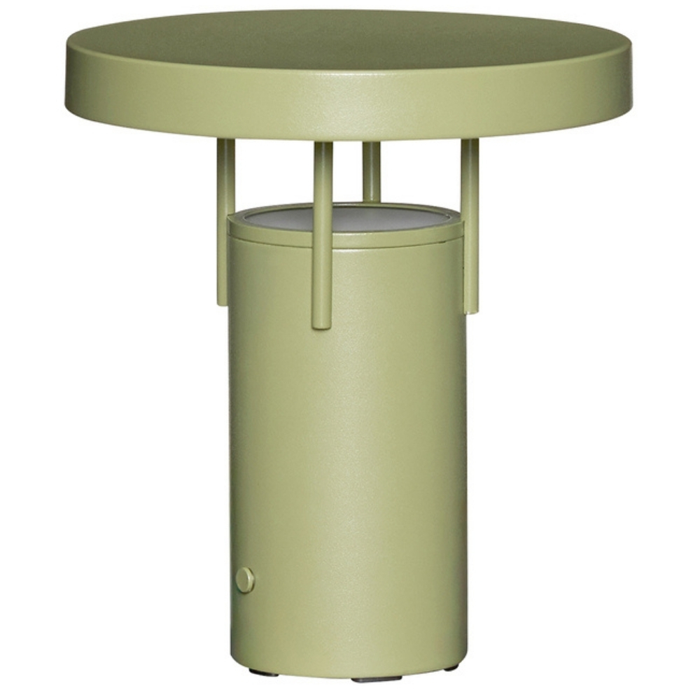 Světle zelená kovová nabíjecí stolní LED lampa Hübsch BringMe 20 cm