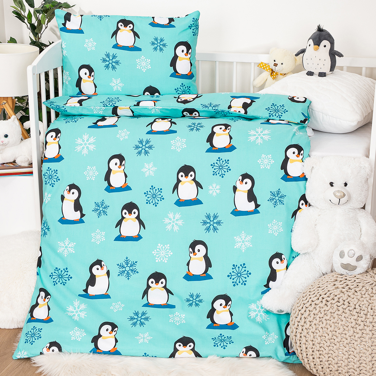 4Home Dětské bavlněné povlečení do postýlky Arctic Friends