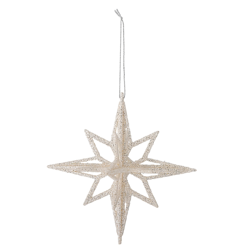 Bloomingville Stříbrná plastová vánoční ozdoba Chue 15 cm