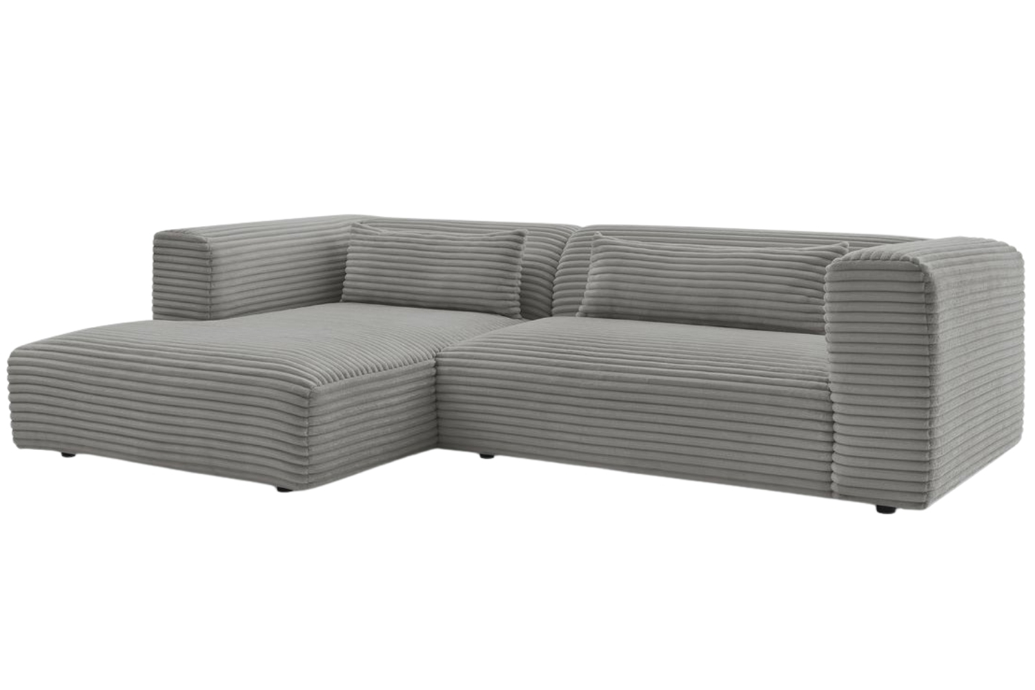 Bobochic Paris Tmavě šedá manšestrová rohová pohovka Harry 273 cm