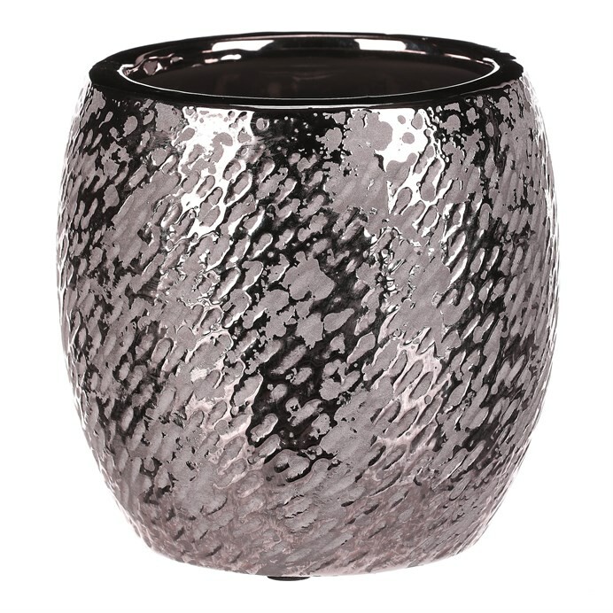 Keramický obal na květináč stříbrná Silver pr. 14 cm