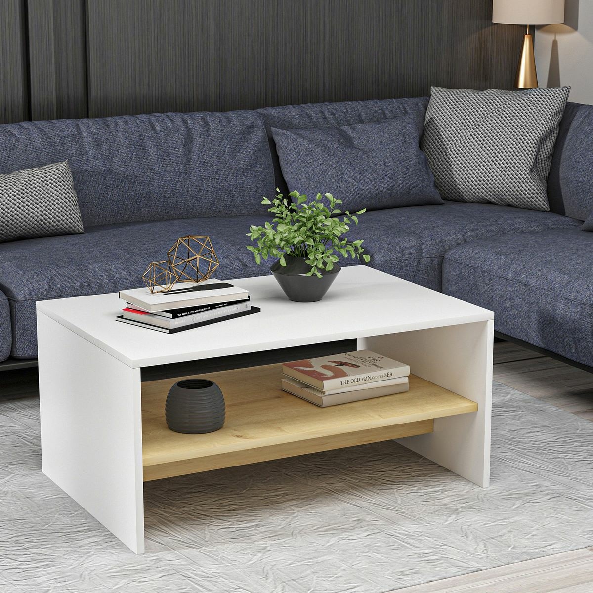 Konferenční stolek Apollon White and Sapphire Oak