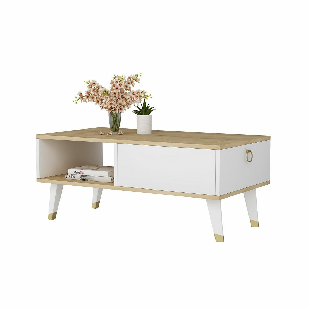 Konferenční stolek Delux Sapphire Oak and White