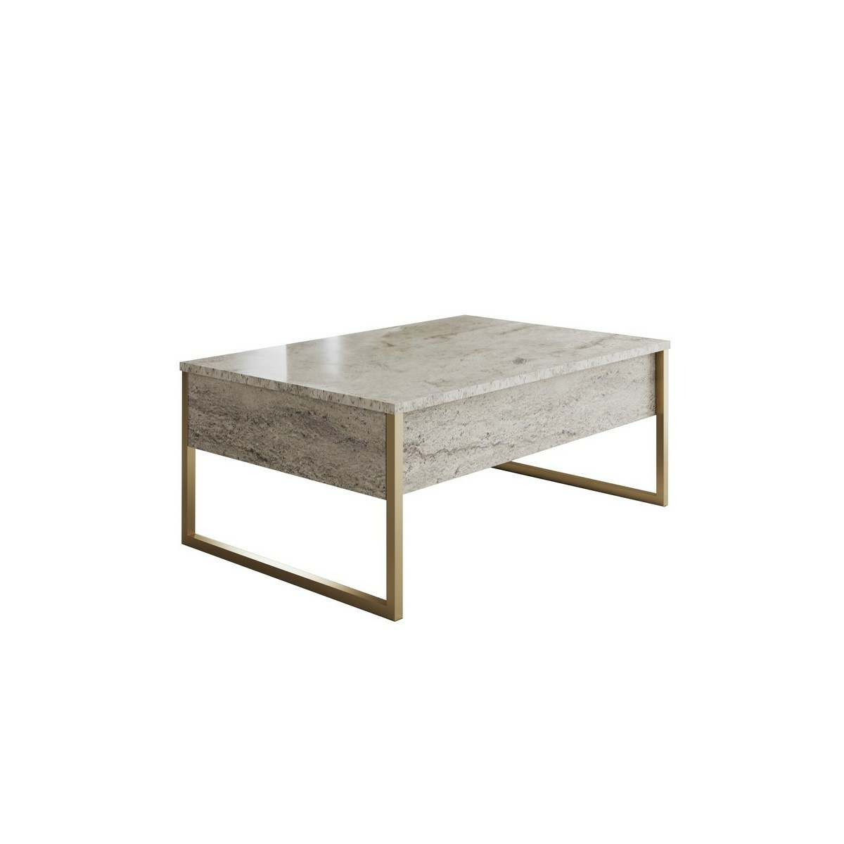 Konferenční stolek Luxe Travertine and Gold