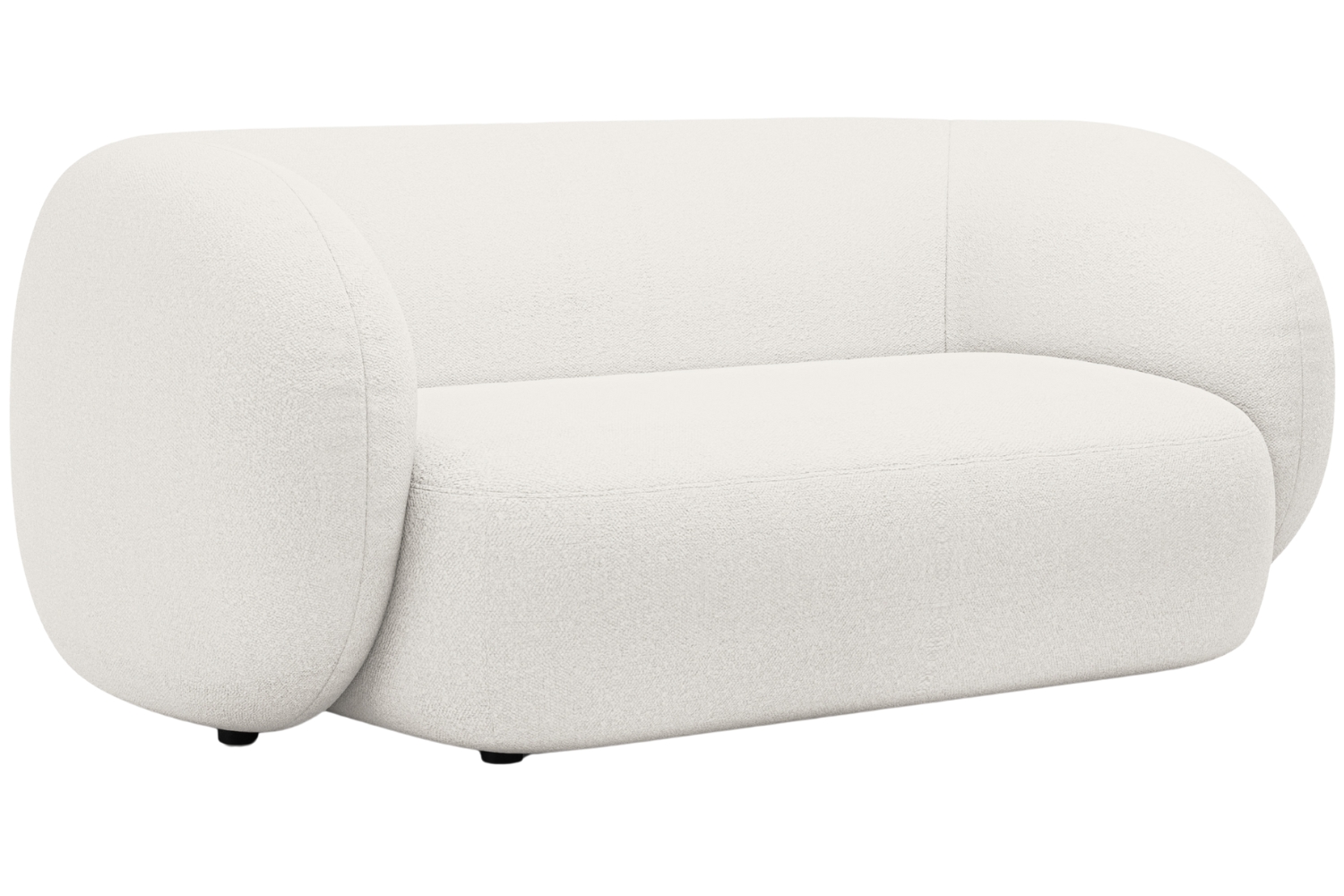Micadoni Bílá bouclé dvoumístná pohovka Kate 183 cm
