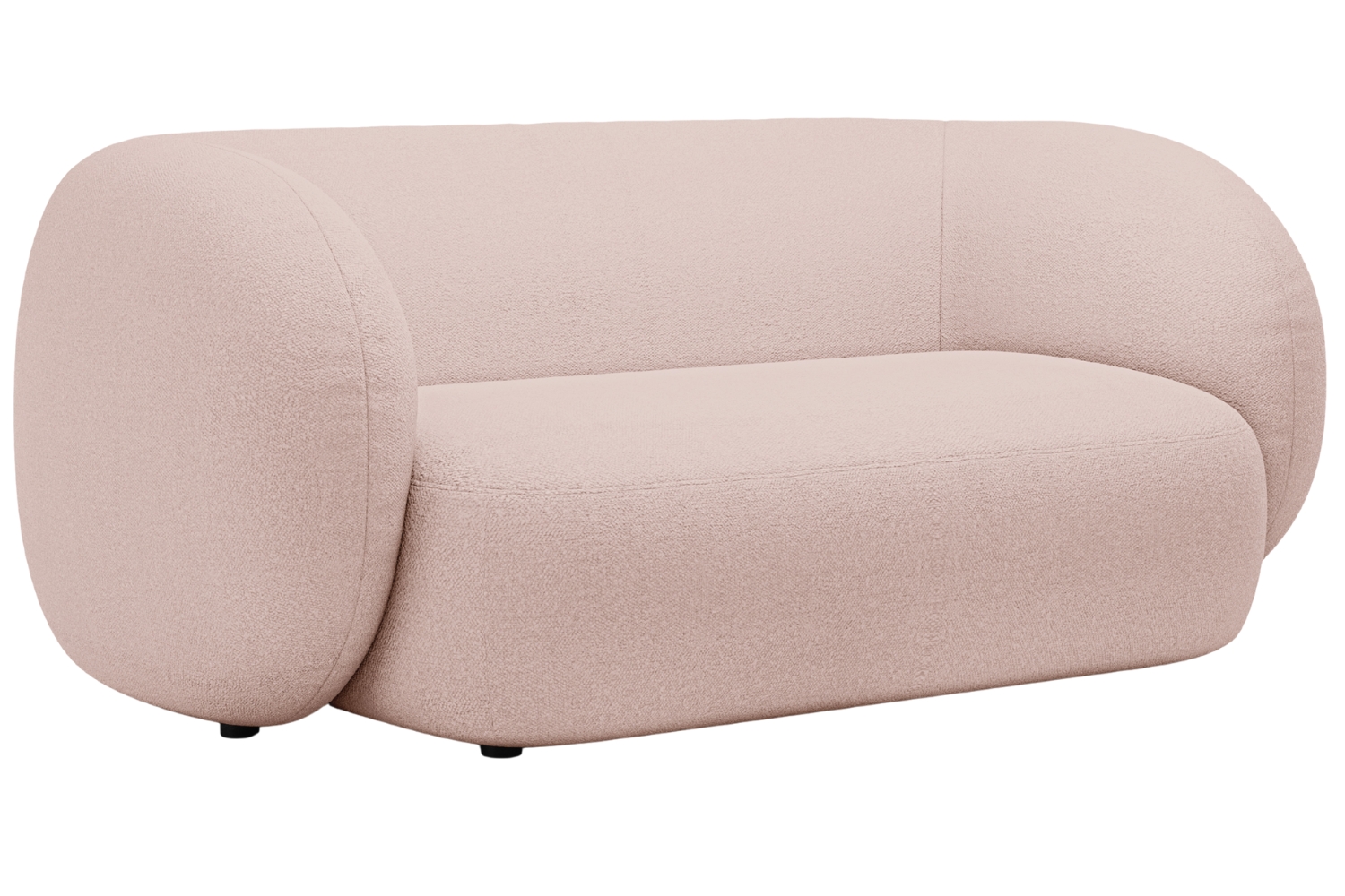 Micadoni Světle růžová bouclé dvoumístná pohovka Kate 183 cm