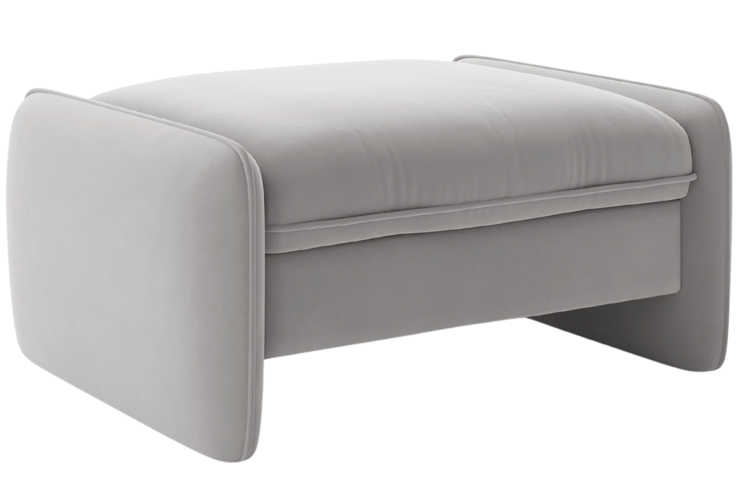 Micadoni Světle šedá sametová podnožka Georgia 95 x 70 cm