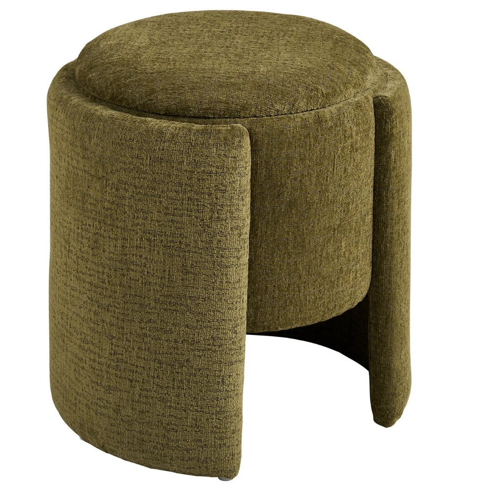 Nordic Living Zelený taburet Walzdor 42 cm