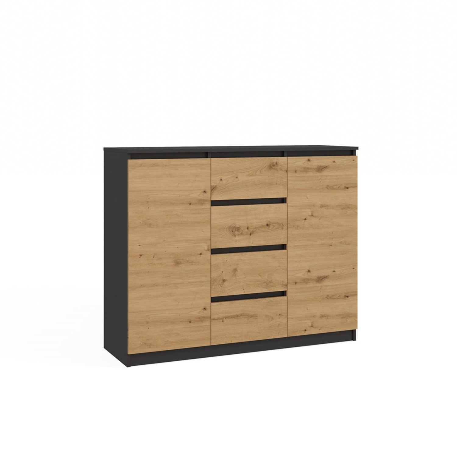 Komoda 2D4S - antracit / dub artisan
