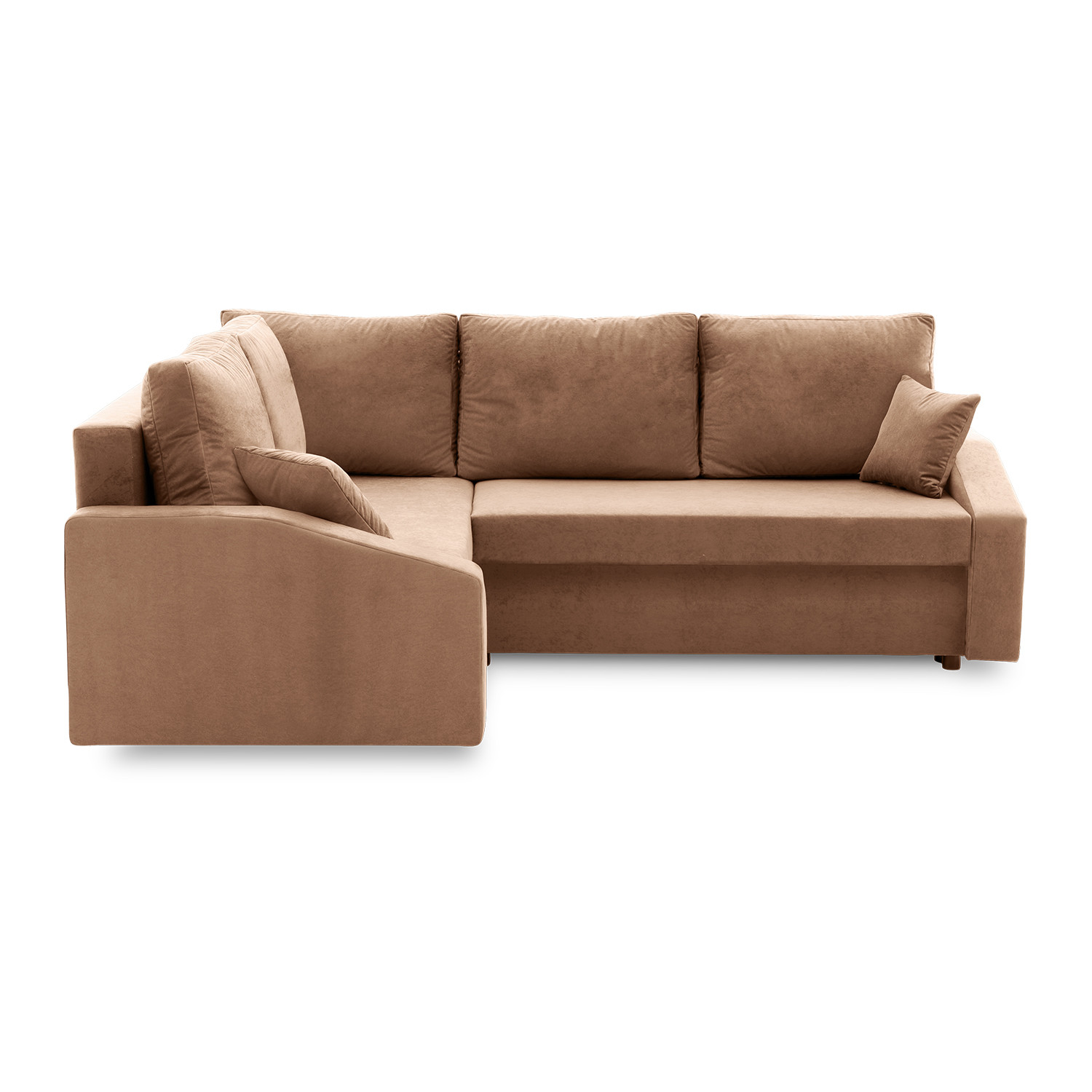 Rohová rozkládací sedací souprava GRANDE PLUS - mikro Levá Cappuccino