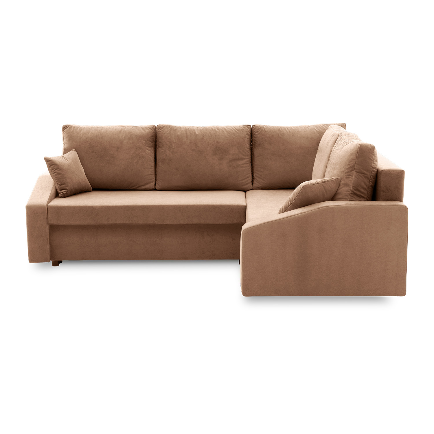 Rohová rozkládací sedací souprava GRANDE PLUS - mikro Pravá Cappuccino