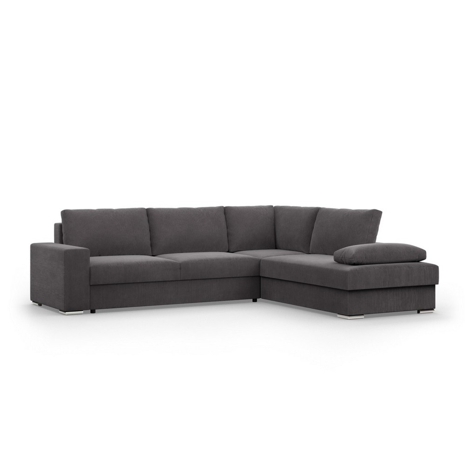 Rohová rozkládací sedací souprava FESTINA Pravá Šedá